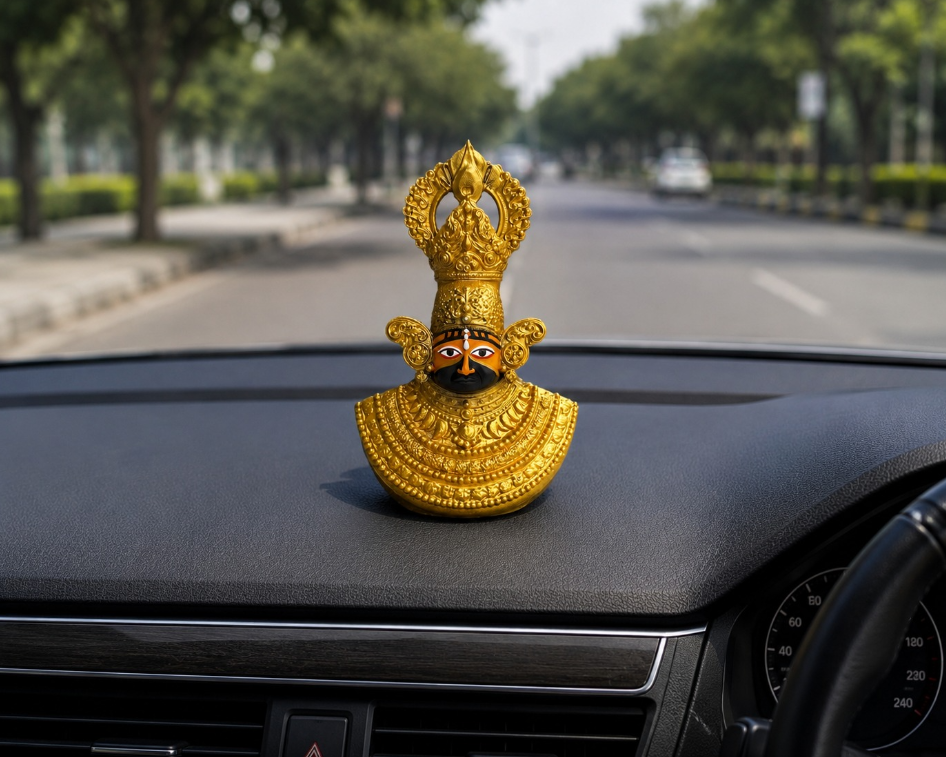 Golden Dash Idol – Premium Car Dashboard Decor